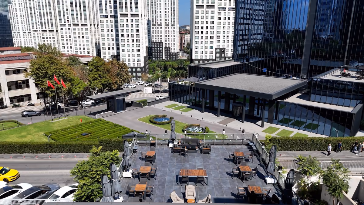 View over the Maslak skyline from the terrace